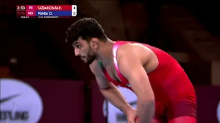 GOLD FS - 86 kg: H. YAZDANICHARA (IRI) v. D. PUNIA (IND)