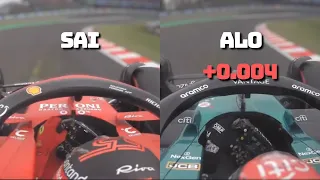 Smallest lap difference during the Japanese GP Qualy | Onboard comparison with telemetry