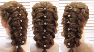 Прическа на выпускной. Воздушное плетение. Prom hairstyle