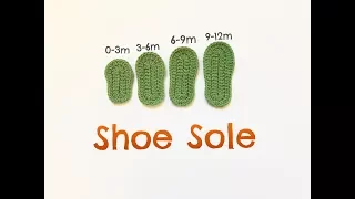 Guide to Crochet Shoe Sole / Crochet baby shoe sole