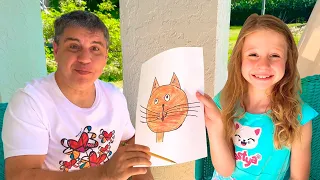 Nastya et papa Concours de dessin - Compilation de vidéos pour enfants