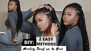 SIMPLE DIY Knotless MARELY TWIST on 4C Hair | No Tension | (Step by Step) VERY DETAILED