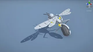 Unity procedurally animated robot wasp