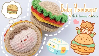 How to crochet BABY HAMBURGER | Crochet HAMBURGER | Hướng dẫn móc HAMBURGER bằng len | Lem'n Do