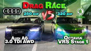 #38 Tuned Skoda Octavia VRS vs Audi A6 TDI V6 | AWD vs FWD Battle | Dragstar MotoVlogs | #vrs #audi