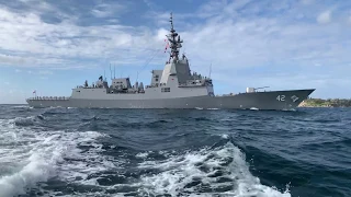 NUSHIP Sydney arrives at Fleet Base East, Sydney