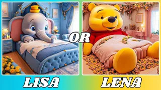 Lisa or Lena 💛❤️💙 | Yellow or Blue House Edition 🏚️ | #lisa #lena #lisaorlena #lisaandlena #viral