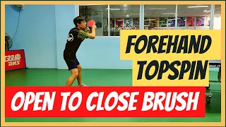 Table Tennis Forehand Topspin - Open to close brush or Close to open brush