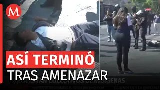 Hombre amenaza a triquis y recibe golpiza en Reforma
