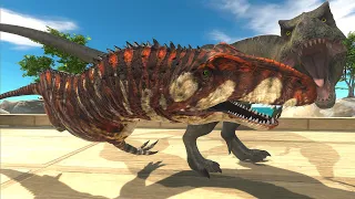 The journey of Rexy T rex and Acrocanthosaurus! - Animal Revolt Battle Simulator