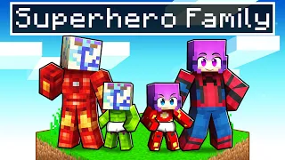 Having a SUPERHERO FAMILY in Minecraft!