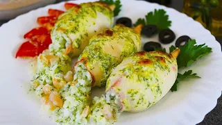 Обалденный Фаршированный Кальмар🦑😋 Просто и Очень Вкусно