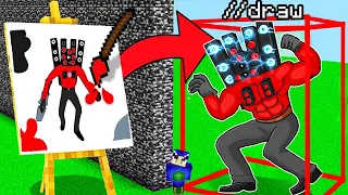 I CHEATED with //DRAW in SKIBIDI TOILET Mob Battle Challenge Minecraft 😱