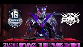 SEASON 16 ROYALPASS 1 TO 100 LEVEL RP REWARDS LEAKS OF PUBG MOBILE | S16 PUBG MOBILE | S16 ROYALPASS