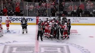 Los Angeles Kings Vs Detroit Red Wings End Of Period Scrum