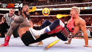 WWE 2K24 Gameplay - Roman Reigns vs. Cody Rhodes #wwe #romanreigns #codyrhodes