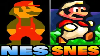 Super Mario Bros NES VS SNES | Graphics Comparison (4K-60FBS).