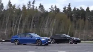 Exterior cam: Porsche Panamera Turbo S (550 HP) vs BMW M5 F10