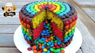 M&M RAINBOW PIÑATA CAKE - HOMEMADE EASY RECIPE