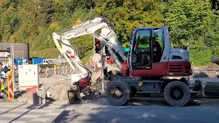 Baustelle Feldkirch Kapfschlucht - Takeuchi Bagger im Einsatz- Oktober 2022