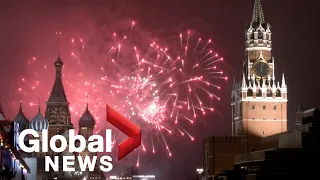 New Year's 2022: Moscow, Russia lights up sky with fireworks display over Red Square