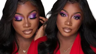 GLAM MAKEUP TUTORIAL 2021 | PURPLE EYESHADOW TUTORIAL |