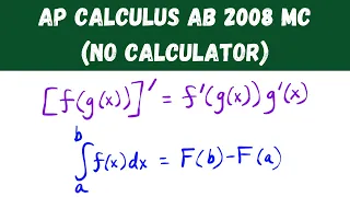 AP Calculus AB 2008 Multiple Choice (No Calculator)