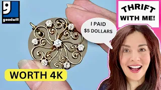 Look At This $4K Gold Treasure I found For $5 Thrifting! Thrift With Me!
