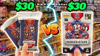 2 VALUE PACKS vs 1 BLASTER BOX (2023 Rookies and Stars Football)