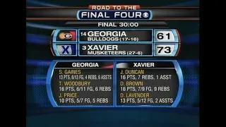 2008 NCAA Tournament 1st Round: #3 Xavier vs #14 Georgia (Full NCAA Men's Basketball game 3/20/08)