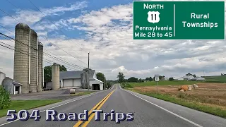 ⁴ᴷ Road Trip #984 - US-11 N - Pennsylvania Mile 28-45 - Rural Townships