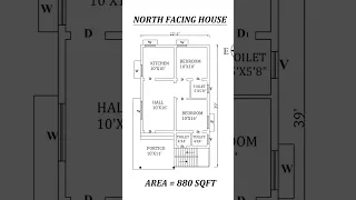 20 x 40 north facing house plan 2bhk #housedesign #homeplan #houseplans #2bhk #home #homedesign
