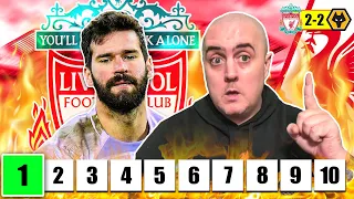 ALISSON WAS TERRIBLE! Liverpool 2-2 Wolves Player Ratings