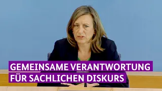 Regierungssprecherin Demmer zu Verschwörungstheorien und Desinformation