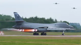 FULL POWER! B1 bombers launch, flypast and recover from a European mission 🔥