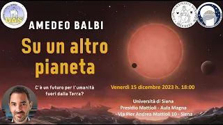 Amedeo Balbi - "Su un altro pianeta" (Siena, 15 dicembre 2023)