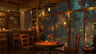 Smooth Jazz Instrumental Music in Cozy Coffee Shop Ambience ☕ Rainy Night & Soft Jazz for Relaxation