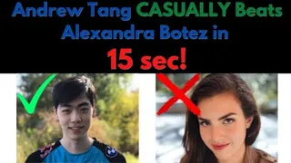 15 sec chess game Andrew Tang CASUALLY Beats Alexandra Botez