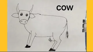 How to draw a cow 🐮🐮||cow drawing||very easy||art video