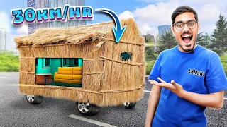 रोड पे चलने वाली अजीबोगरीब झोपड़ी🔥 | We Made Magical House Which Runs On Road | 100% Working