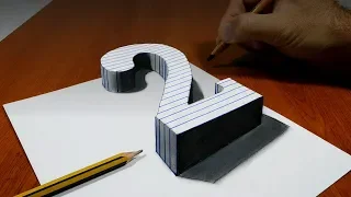 Draw a Number 2 on Line Paper 3D Trick Art