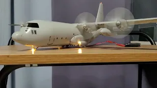 Italeri 1/72 C-130H new led + motor control system test