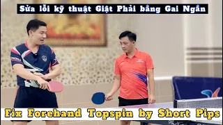 Ti Long guide and fix Forehand Topspin technique by Short Pips | personal training
