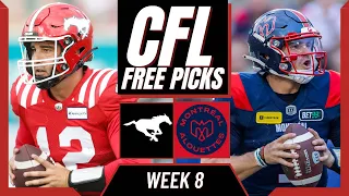 STAMPEDERS vs ALOUETTES CFL Picks and Predictions (Week 8) | CFL Free Picks Today