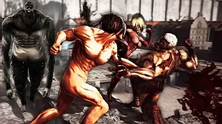 Attack on Titan Wings of Freedom Eren vs Annie,Reiner,Bertholdt and Beast Titan 99+Perfected Gear