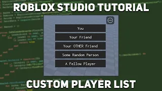 How to make a custom player list for your game! | Roblox Studio Tutorial | Easy