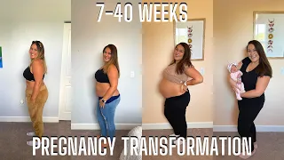 Pregnancy Transformation Week By Week Progress | Pregnant Belly Growth Week 7-40
