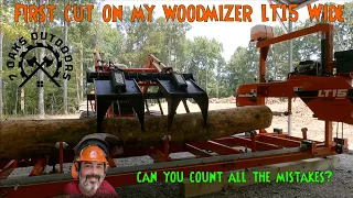 First Log on the Woodmizer LT15 Wide - many mistakes!