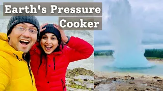 The Great Geysir Ejecting Hot Water | How To Plan Golden Circle Of Iceland | Iceland Travel Guide