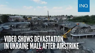 Video shows devastation in Ukraine mall after airstrike